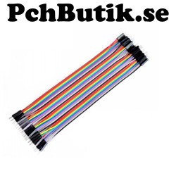 20 cm Flatkabel med hane-hane kontakter, 40 kablar bred, passar kopplingsdäck