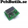 Display 4x7 segemnts LED. 3 knappar. I2C, passar Arduino