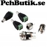 3 par Panel-hona och Hane 2.1x5.5mm DC kontakt. Passar Uno