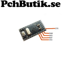 Pro Mini ATmega328P-AU (Som en mini uno). Passar Arduino Uno.