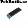 Mini OLED display med 128x32 blå pixlar. I2C SSD1306