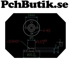 Aluminium horn / disk till T25 RC servo.