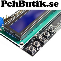 16x2 LCD 1602 Display Uno shield med knappar.