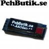 Mini OLED display med 128x32 vita pixlar. I2C SSD1306