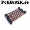 10 cm Flatkabel med hona-hona kontakter, 40 kablar bred, passar Arduino