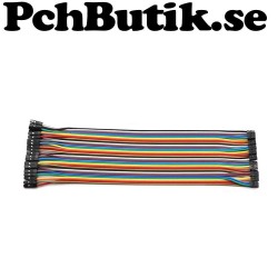 30 cm Flatkabel med hona-hona kontakter, 40 kablar bred, passar Arduino