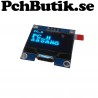 OLED display 1.3 tum, med blåa pixlar. 128x64 pixlar I2C SH1106