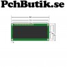 LCD display 2x16 1602 blå med vita tecken, Passar Arduino.