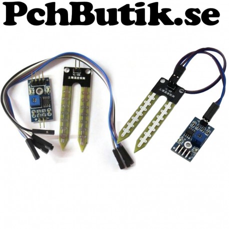 2 st Aktiv sensor för jordfukt justerbar, passar Arduino mm.
