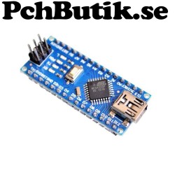 ATmega328 5 Volt Arduino nano kompatibel. Lödade stift.