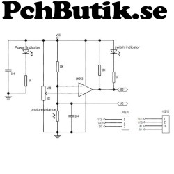 Ljussensor, Ljus sensor, digital och analog utgång. Passar Arduino