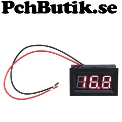 Panel mätare 3.2 till 30 Voltmeter röda LED.