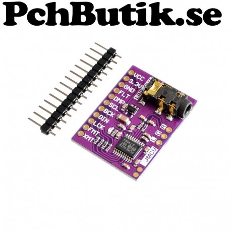 NYTT PÅ LAGER. PCM5102A DAC Sound Card Board pHAT 3.5mm Stereo Jack 24 Bits