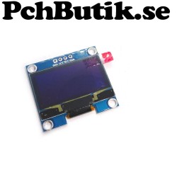 OLED display 1.3 tum, med blåa pixlar. 128x64 pixlar I2c SH1106