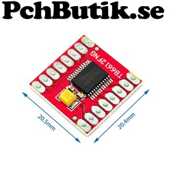 H-brygga TB6612FNG stegmotor drivare mm. Passar Arduino.