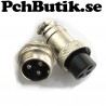 Aviation Plug 3-Pin 16mm GX16-3 Metal Male Female Panel Connector