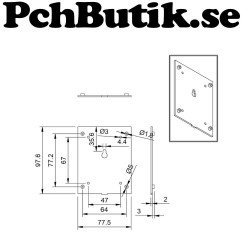 Inbyggningslåda 100x80x28mm grå. Låda, box