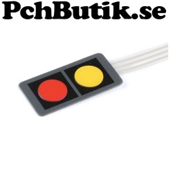 Tryck-knappar 2x1, membran typ, passar Arduino