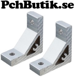 2-pack. Vinkel L i aluminiumprofil 2020-serie