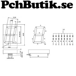 7-segments display med 1.5 tum stora siffror