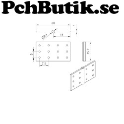 5-pack Leder (gångjärn) RC plan mm.