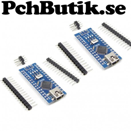 2-pack! ATmega328 5 Volt Arduino nano kompatibel.