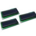 3-Pack. LCD display 2x16 1602 blå med vita tecken, Passar Arduino.