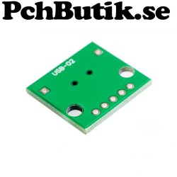 2-pack. Mini-B USB till PCB med hål-pads 