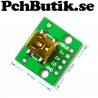 2-pack. Mini-B USB till PCB med hål-pads 