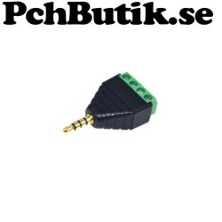 3,5mm 3.5mm stereo audio, mic kontakt med skruv plint anslutning.