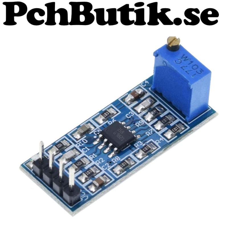 LM358 signalförstärkarmodul med justerbar förstärkning