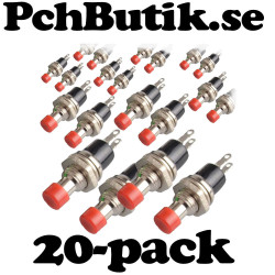 20-Pack. TRYCKKNAPP MOMENTAN PBS-110 RÖD KNAPP.