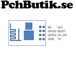 ESP-01 med 1MB minne och ESP8266 Wifi, passar Arduino