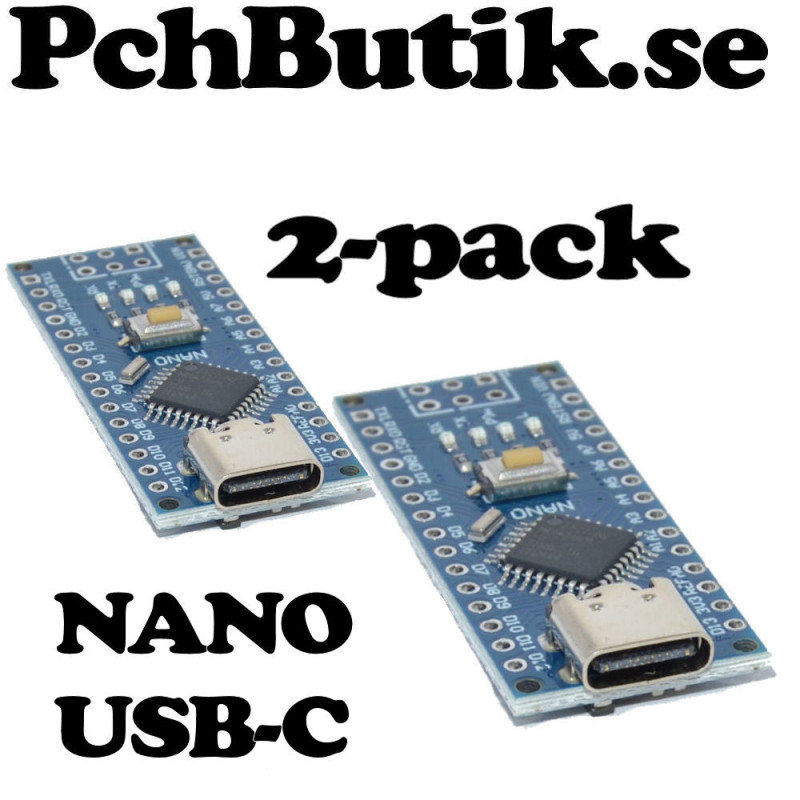 2-pack, USB-C. ARDUINO NANO KOMPATIBEL