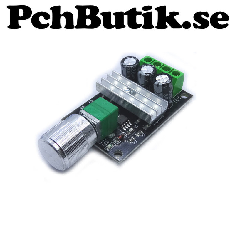 PWM styrning till DC motor 6-28Volt, hastighet 0-100%