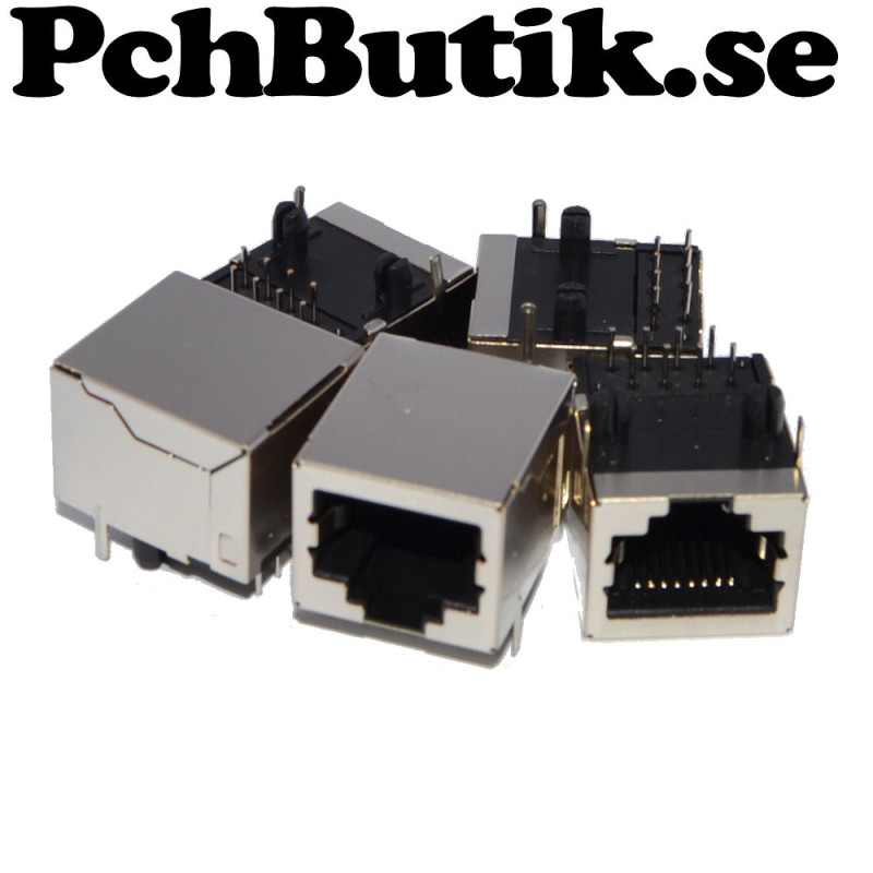 5-pack, 8pin RJ45 LAN uttag med stål chassi