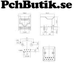 5-pack, 8pin RJ45 LAN uttag med stål chassi