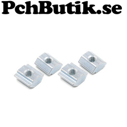 4-pack. T-Spår mutter M3, aluminiumprofil 20-serie