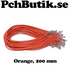 25-pack kabel med hylsa för XH2.54 200mm Orange.