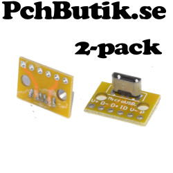 2-pack. MICRO-B USB hona till 5 pinnar