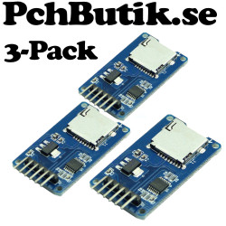 3-Pack, SD kortläsare för Micro kort. Passar Arduino 5V utan adapter.