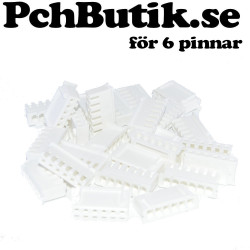 Housing 6p Skal för montering av kabel med hylsa. 25-pack