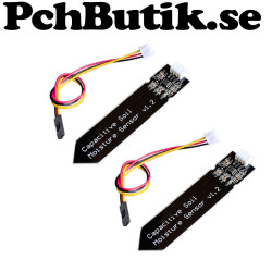 2-pack. Jordfukt sensor. Kapacitiv avkänning analog utgång. Passar Arduino