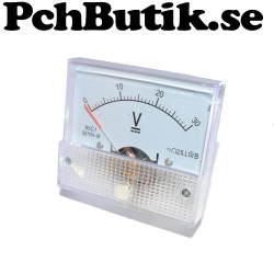 Analog voltmeter 0 till 30 Volt för panel montage.