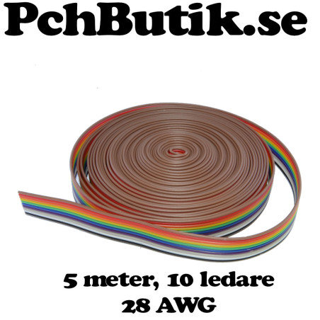 5 meter, 10 Ledare, rainbow kabel