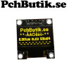 OLED display 0.96 tum,med 128x64 gula pixlar. I2C SSD1306