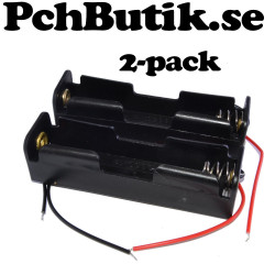 2-pack, batterihållare för 18650 batteri 3.7 Volt