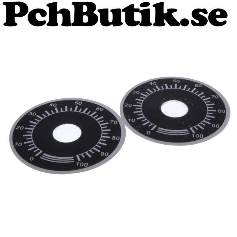 2-pack. Skala till potentiometer, 0 till 100