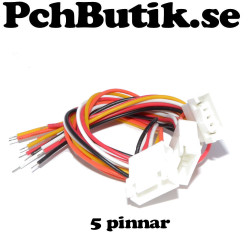 3 st. XH 2.54 5P hona med kabel och kontakt