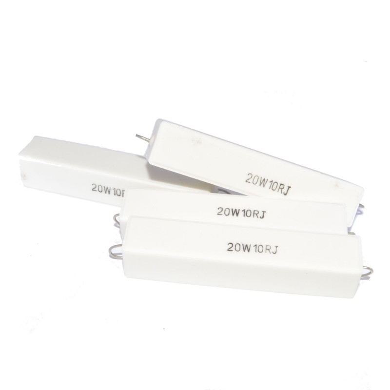 4-pack, 10 Ohm 20 Watt keramiskt kapslat motstånd 10R 4-pack, 10 Ohm 20 Watt keramiskt kapslat motstånd 10R
